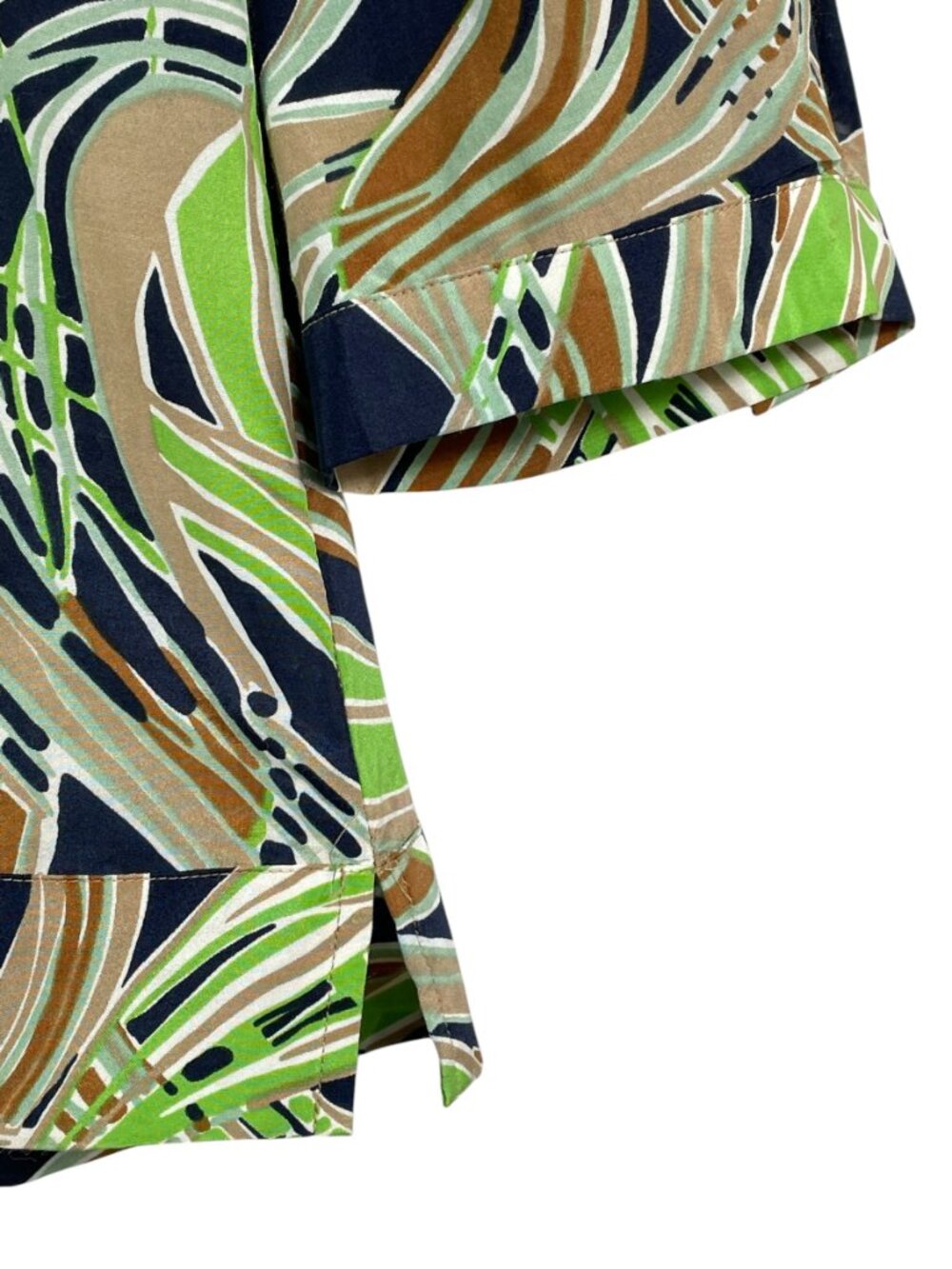 Talbots Silk Cotton Abstract Print Tie Neck Blouse Top Size 10 - Picture 7 of 11